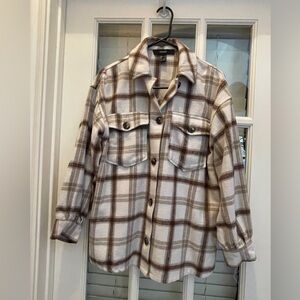 Forever 21 Brown Plaid Shirt Jacket